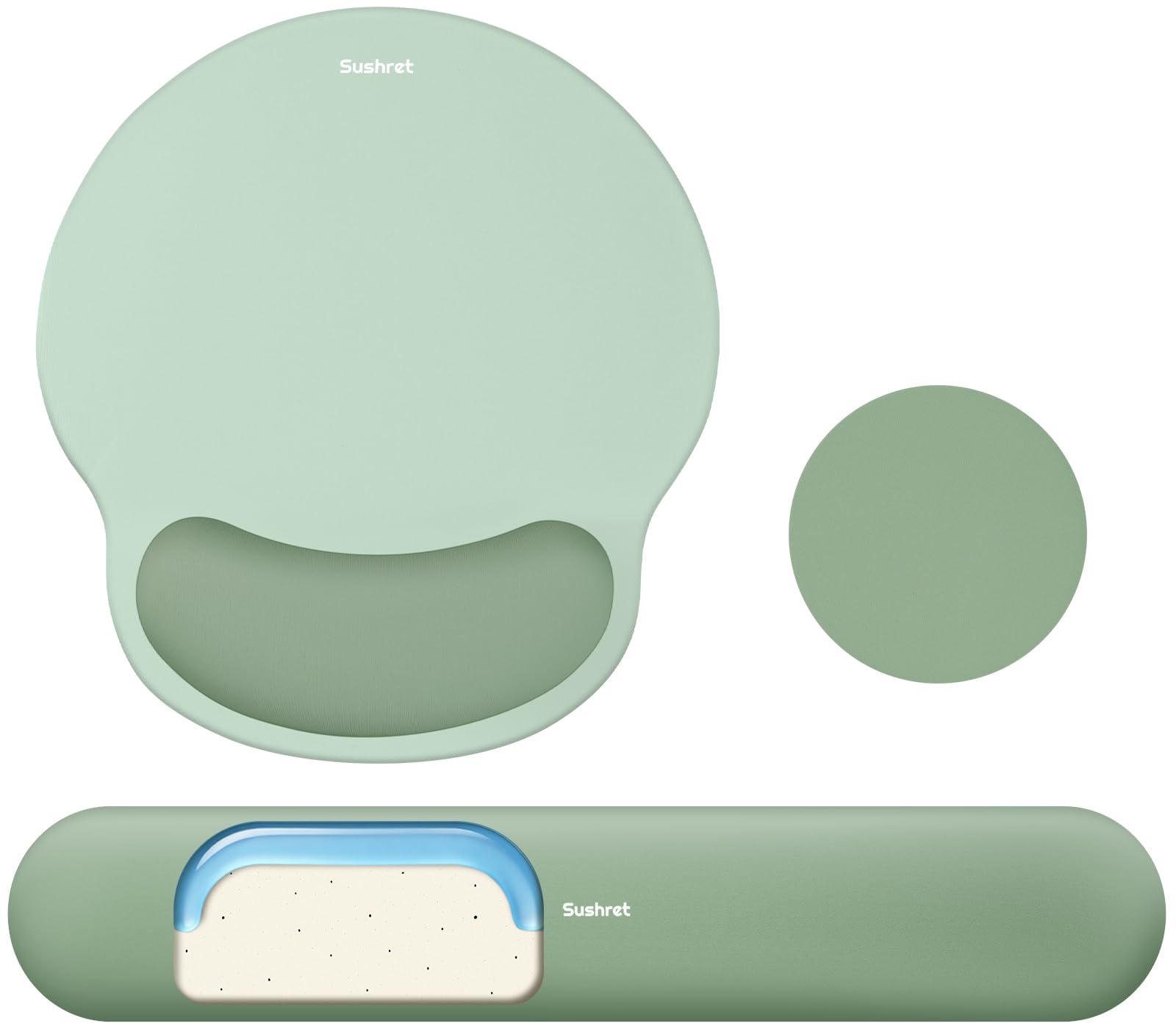 Mouse Pad and Keyboard Wrist Rest 3-in-1 Gel Memory Foam Ergonomic Mouse Pad with Wrist Rest Set Gaming