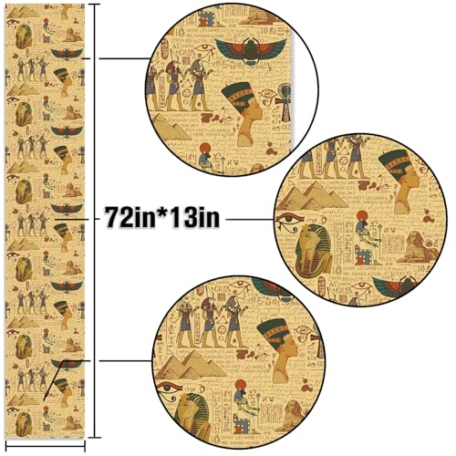 Buxiuer Egyptian Table Runner Ancient Egypt Theme Birthday Party Decoration Pharaoh Sphinx Pyramid Dining Room Home Kitchen Table Decor by Buxiuer - Image 3