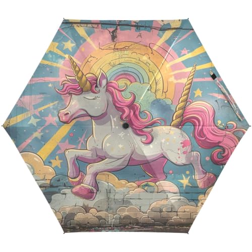 Parapluie de plage pliable licorne pour la protection UV des enfants