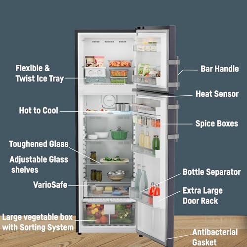 Image of Liebherr 428L 2 Star inverter, Hot to Cool, Bar Handle, Frost Free Double Door Refrigerator, Duo cooling, 20 Years Warranty on Compressor, Freezer 93 L, Vegetable Organiser, Cobalt steel (2024 Model)