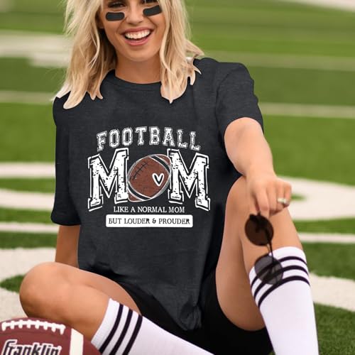 Football Mom Shirt Women Game Day Shirts Funny Football Season T-Shirt Gameday Casual Short Sleeve Tops2