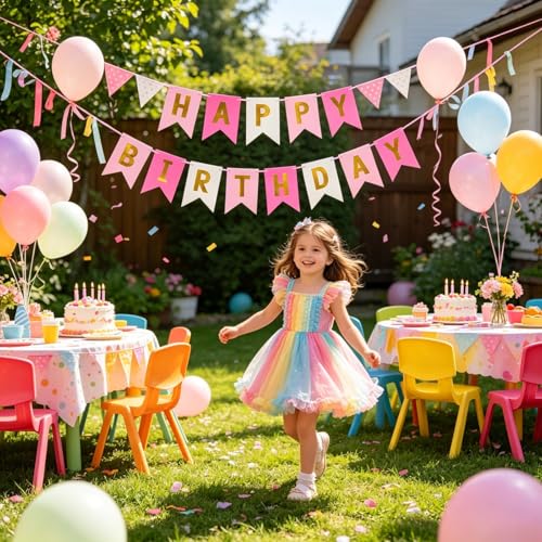 Image of Happy Birthday Banner Birthday Party Supplies (Pink 2)
