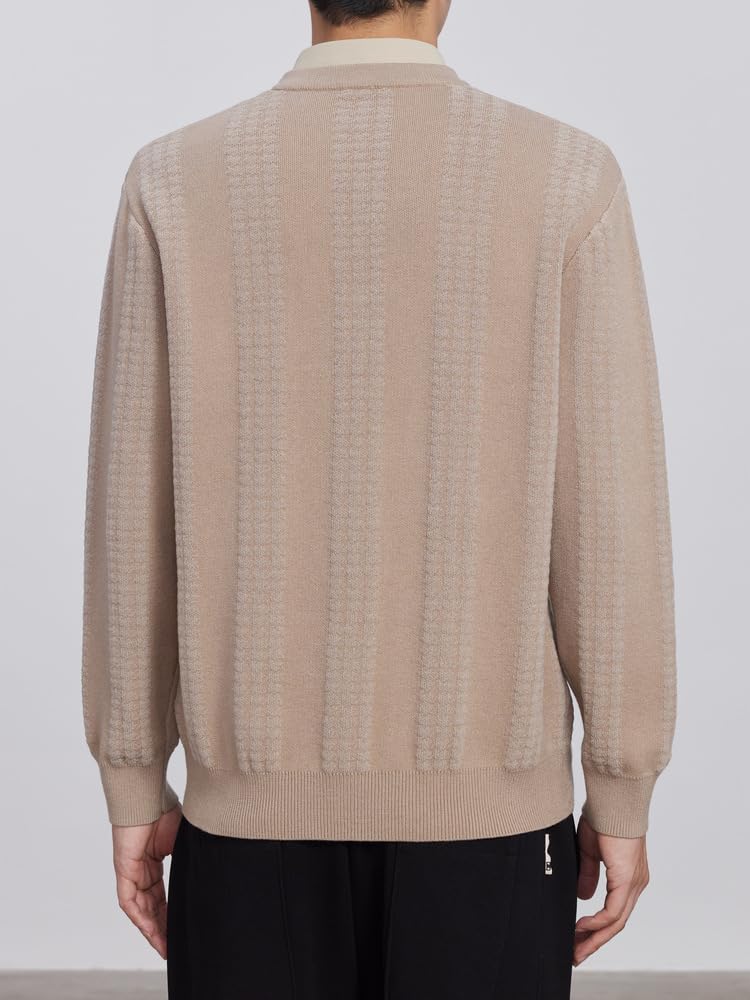 Falso Camisa De 2 Piezas Jersey Suéter Casual Suelto De Otoño E Invierno para Hombres