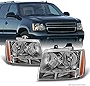 AKKON - For Chevy Avalanche Suburban Tahoe Clear Headlights Head Lamps Left + Right Replacement Pair Set