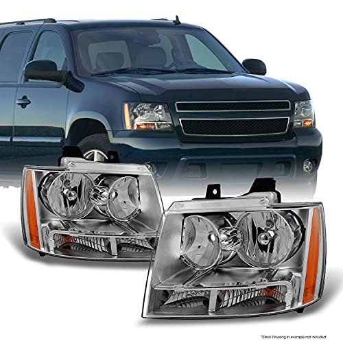 AKKON - For Chevy Avalanche Suburban Tahoe Clear Headlights Head Lamps Left + Right Replacement Pair Set