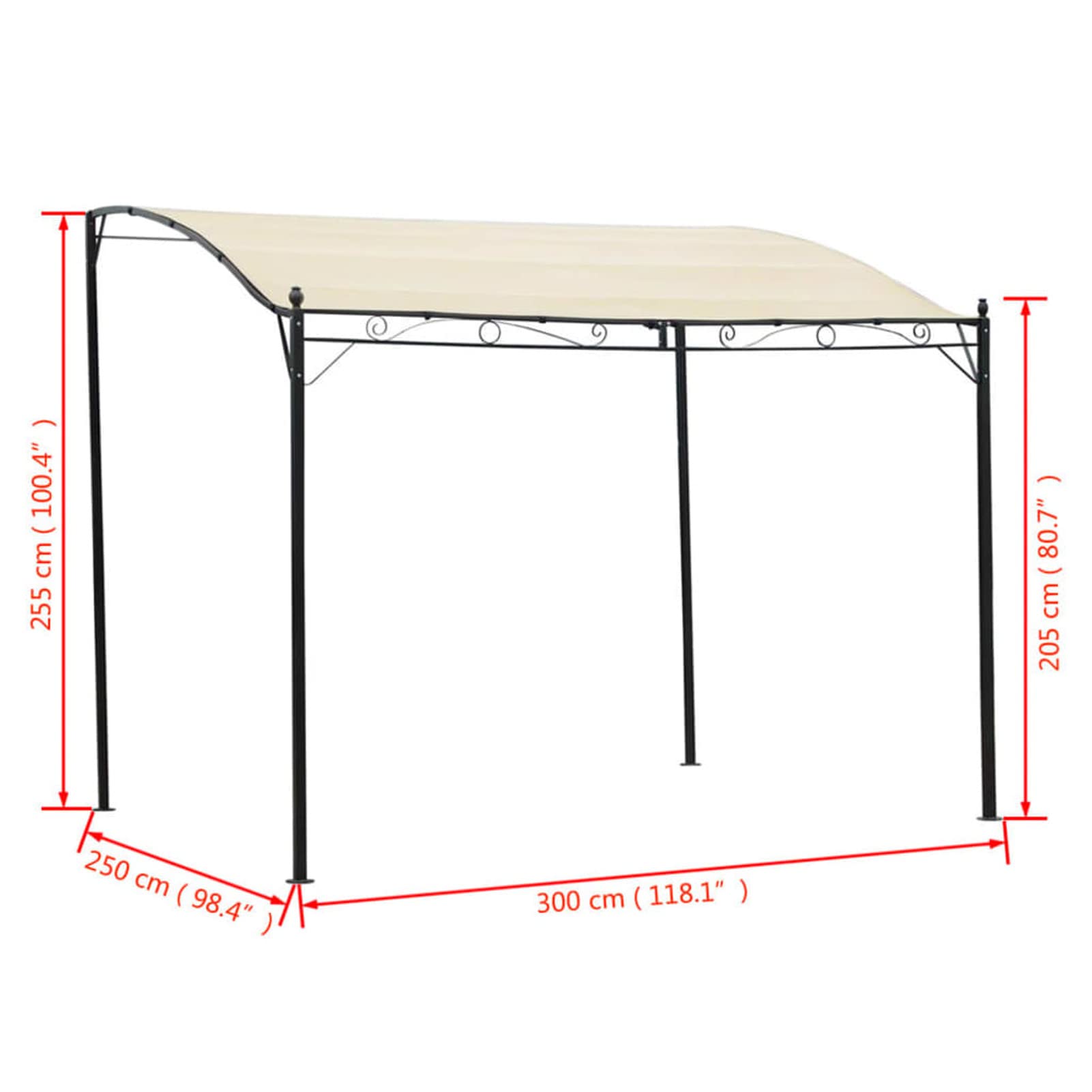 Pavillon, Gartenpavillon, Pop-Up Partyzelt, Festzelt, Pavillon, Garden Decoration, Canopy Tent, Lagerzelt, Stoff Cremeweiß