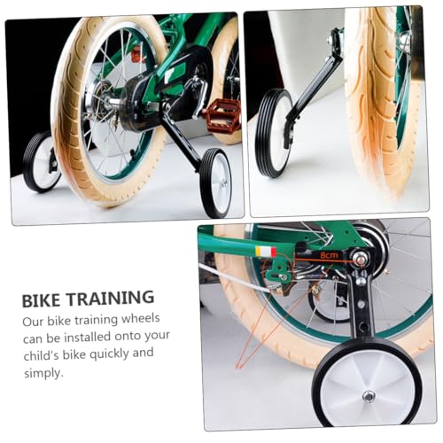 1 par de ruedas estabilizadoras para bicicleta, soporte antideslizante para ruedas de entrenamiento, resistente, fácil instalación para principiantes miniatura 5