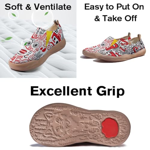 Men's Art Design Sneakers, Slip-on Casual Loafers, Stylish, Light and Comfortable Sports Shoes Size 7-134