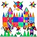 PicassoTiles 100 Piece Set 100pcs Magnet Building Tiles Clear Magnetic 3D Building Blocks Construction Playboards, Creativity beyond Imagination, Inspirational, Recreational, Educational Conventional