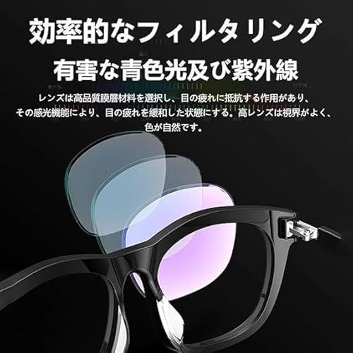 Honey Zone スマートグラス bluetooth 骨伝導 通話可能 紫外線対策 交換レンズ iphone/Android対応 ワイヤレス オーディオ 内蔵マイク USB充電 父の日プレゼント 2025最新型 (偏光サングラス) の商品画像 1