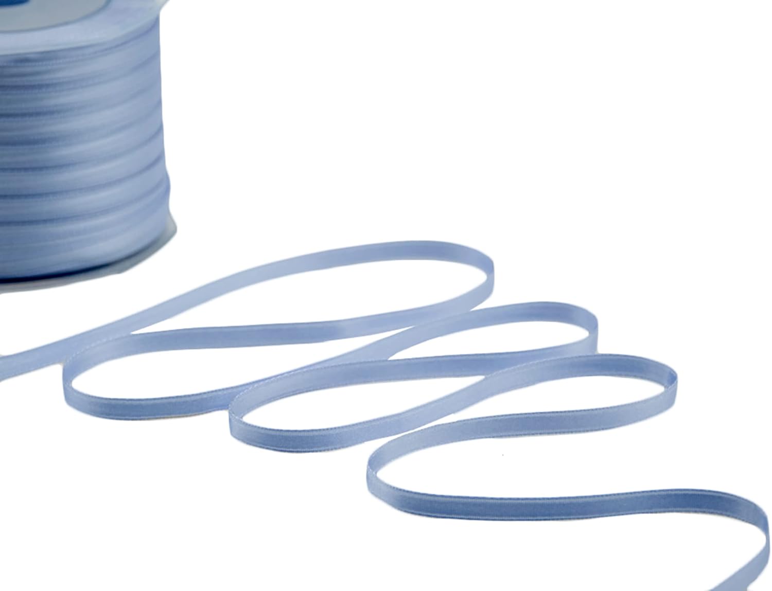 Furlanis Italian Fabric Double Satin Ribbon, Sky Blue, 6 mm x 100 m, (100M) EU