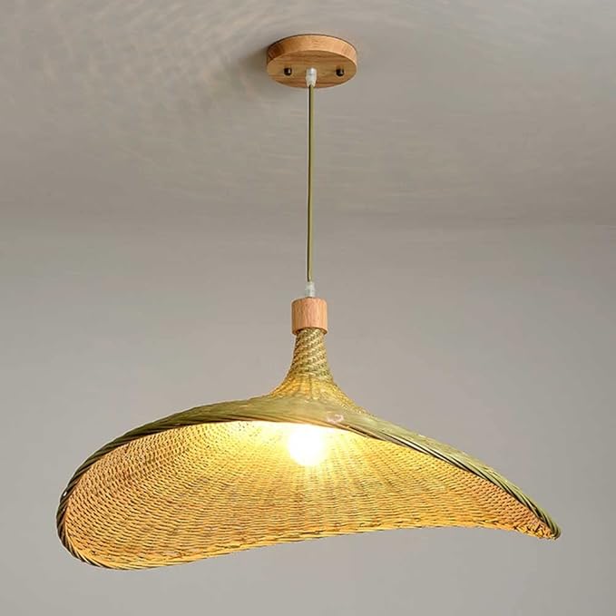 CSSYKV Rieten Plafond Rieten Kap Strohoed Kroonluchter 1 Lamp Handgeweven Rieten Boerderij Hanglamp Armaturen Rotan Mand Kroonluchter E26 E27 Basis Hulpmiddelen En Woningverbetering Keukenverlichting