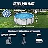 Bestway Steel Pro MAX 13' x 48" Above Ground Pool, Round Metal Frame Outdoor Swimming Pool Set with Filter Pump, Ladder, and Cover, Gray