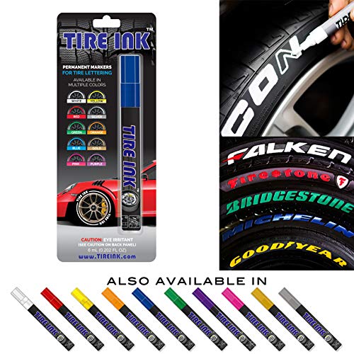 Tire Ink | Paint Pen for Car Tires | Permanent and Waterproof | Carwash Safe (1 Pen, Blue)