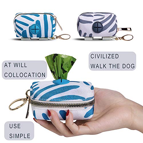 Image of LELE LIFE 2 Pack Fashion Dog Poop Bag Dispenser, Pet Dog Waste Bag Dispenser, Dog Poop bag Holder, Leash Dispenser for Dog Waste Bags, Green Strip and Grey Strip