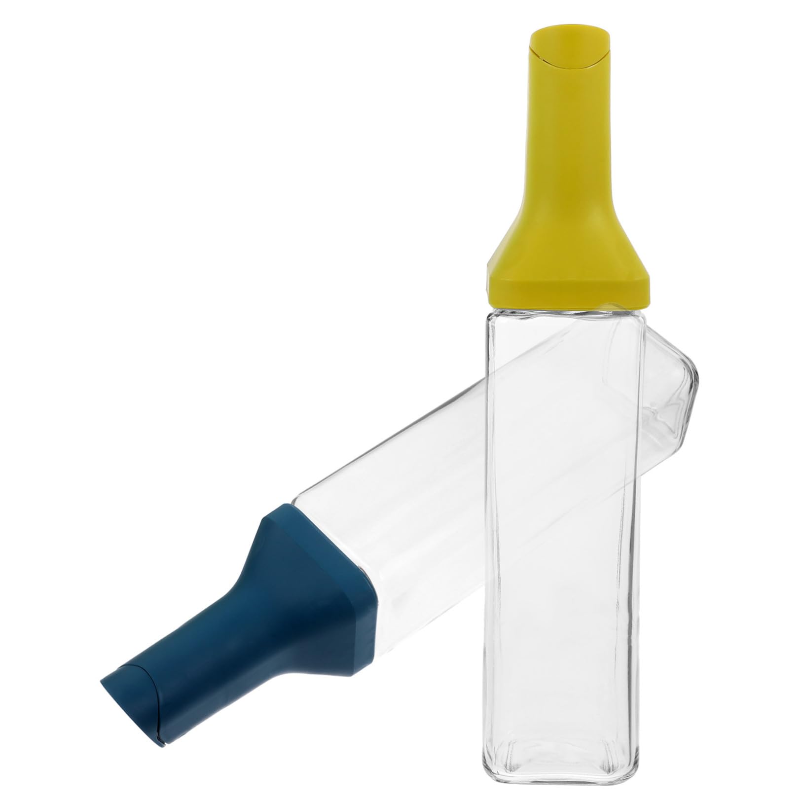 PRETYZOOM Dispenser Olio e Aceto in Vetro Trasparente Ugello in Silicone Antigoccia, Bottiglie da Cucina per Condimenti, Set da 2 Pezzi per Uso Domestico e Ristorazione