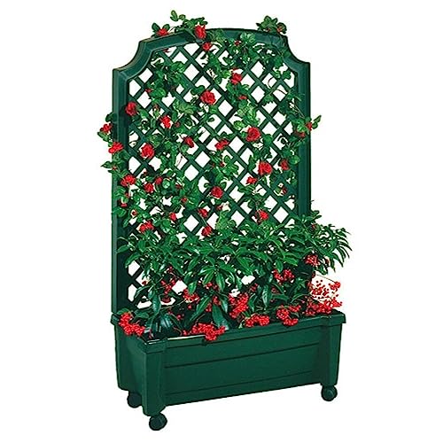Generic Indoor/Outdoor Green Polypropylene Wheeled Trellis Planter
