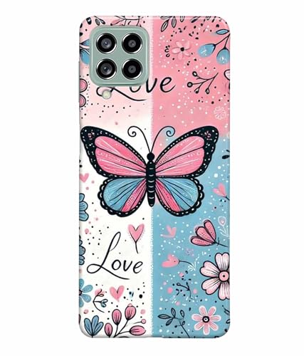 Image of Printed Hard Back Case Cover & Compatible for Samsung Galaxy M53 5G / M536Bzneinu, Samsung M53 5G | Butterfly Painting Art (Multicolor) - D1203