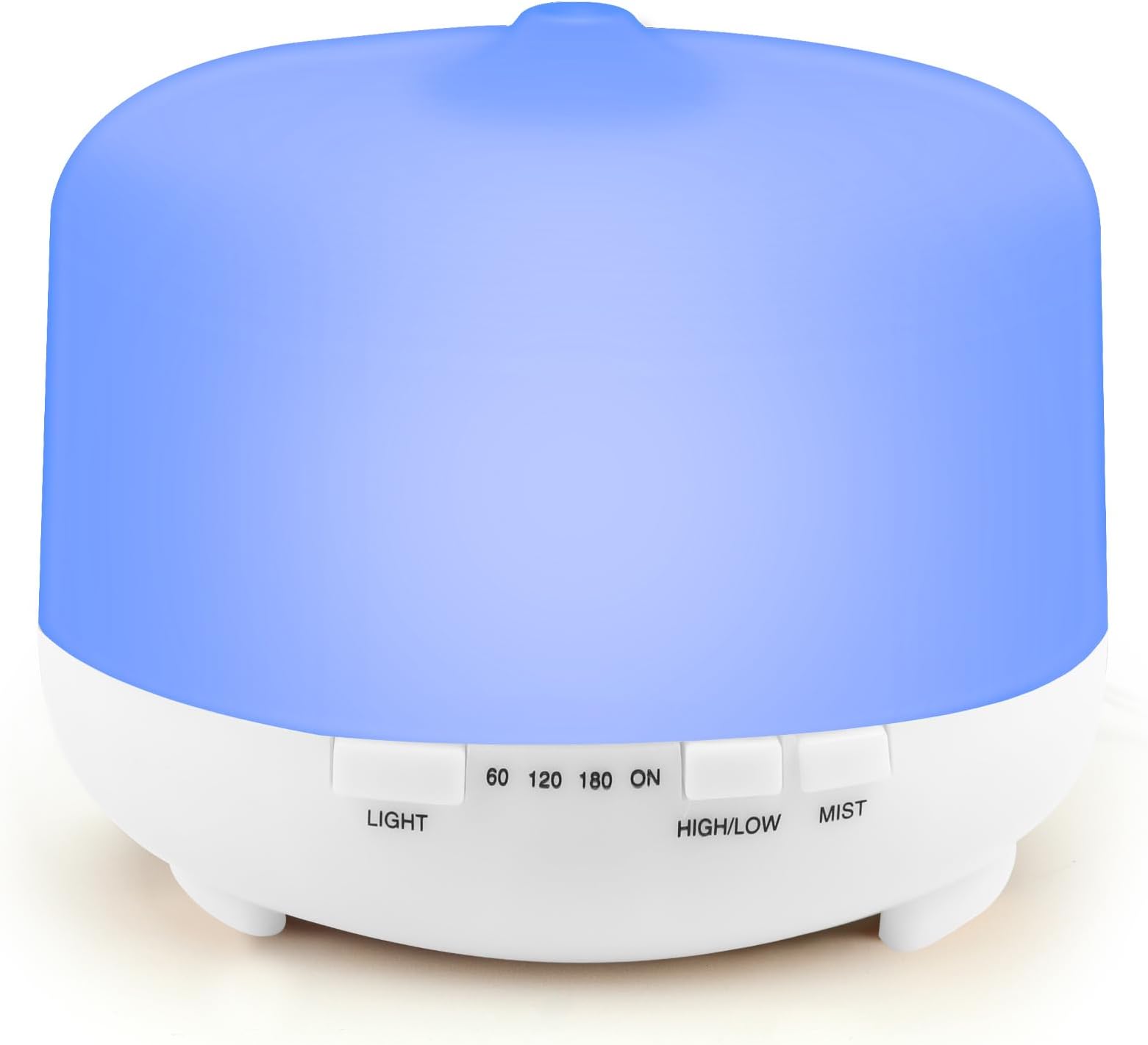 HAPPTWS500ml Essential Oil Diffuser - with 4 timers and 7 Color Settings, no Water auto Shut Off,Suitable for Room/Yoga Room/Office (White)