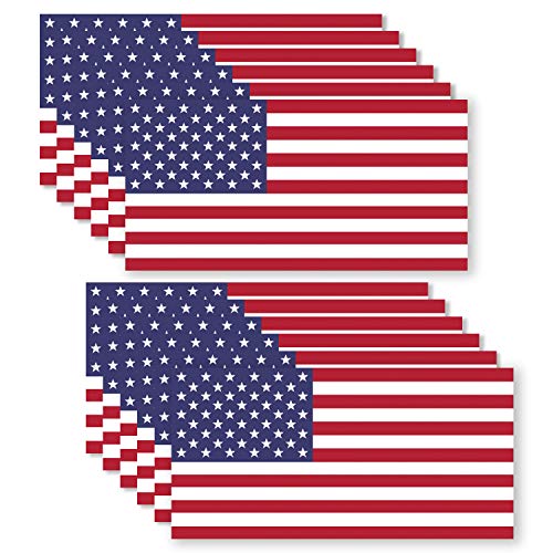 12 Pack USA American Flag Vinyl Decal Army Navy Tactical Military Country Weather-Resistant Bumper Stickers for Laptop, PC, Phone, Tablet, Baret, Helmet, Hat, Umbrella (1 x2 )
