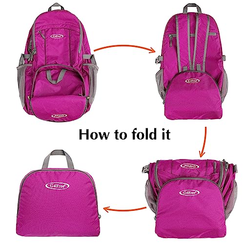 Image of G4Free 40L Lightweight Packable Hiking Backpack, Waterproof Travel Daypack | Water-Resistant Polyamide, Size: 18.9*12.9*9.4inch(L*W*H), 100% Waterproof Wet Pocket, Travel, Climbing, swimming