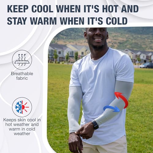 Image of SportsTrail Cooling Arm Sleeves for Men & Women - Breathable, UV Sun Protection, Sports Arm Sleeves for Women, Men & Youth