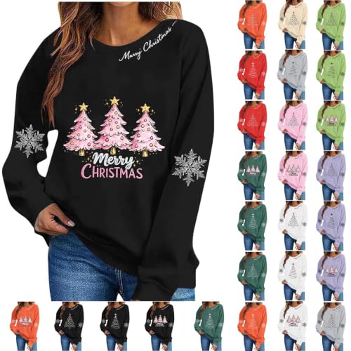 Buupiuu Christmas Sweatshirt for Women Xmas Tree Graphic Crew Neck Pullover - image 1