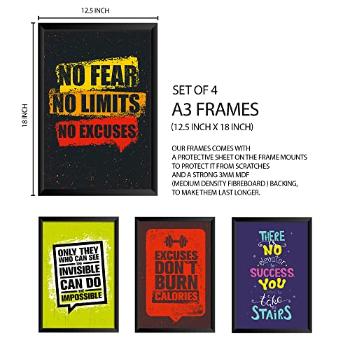 Image of PAPER PLANE DESIGN Motivational Quotes Framed Wall Paintings - Inspiring Quotes Frames For Office And Home Decor set of 8 (9 x 12.5 Inches ; 18 x 12.5 Inches). (E)