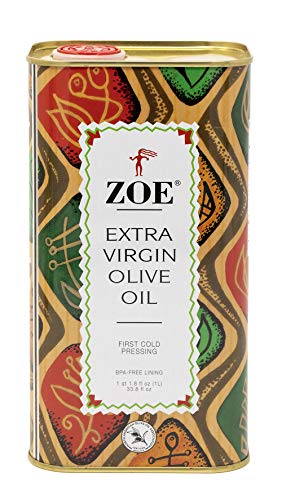 ZOE, Extra Virgin Olive Oil Tin, BPA Free Lining, 1L 33.8 Ounce Pack of 2
