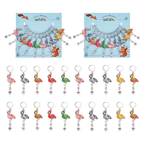 NBEADS 20 Pcs Flamingo Stitch Markers