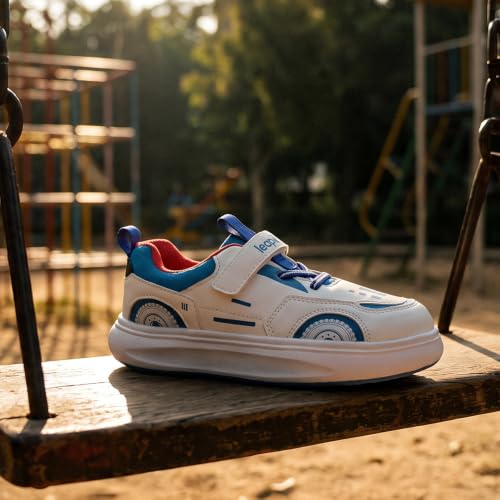Image of Liberty LEAP7X White & Peach Slip-On Casual Sneakers for Kids