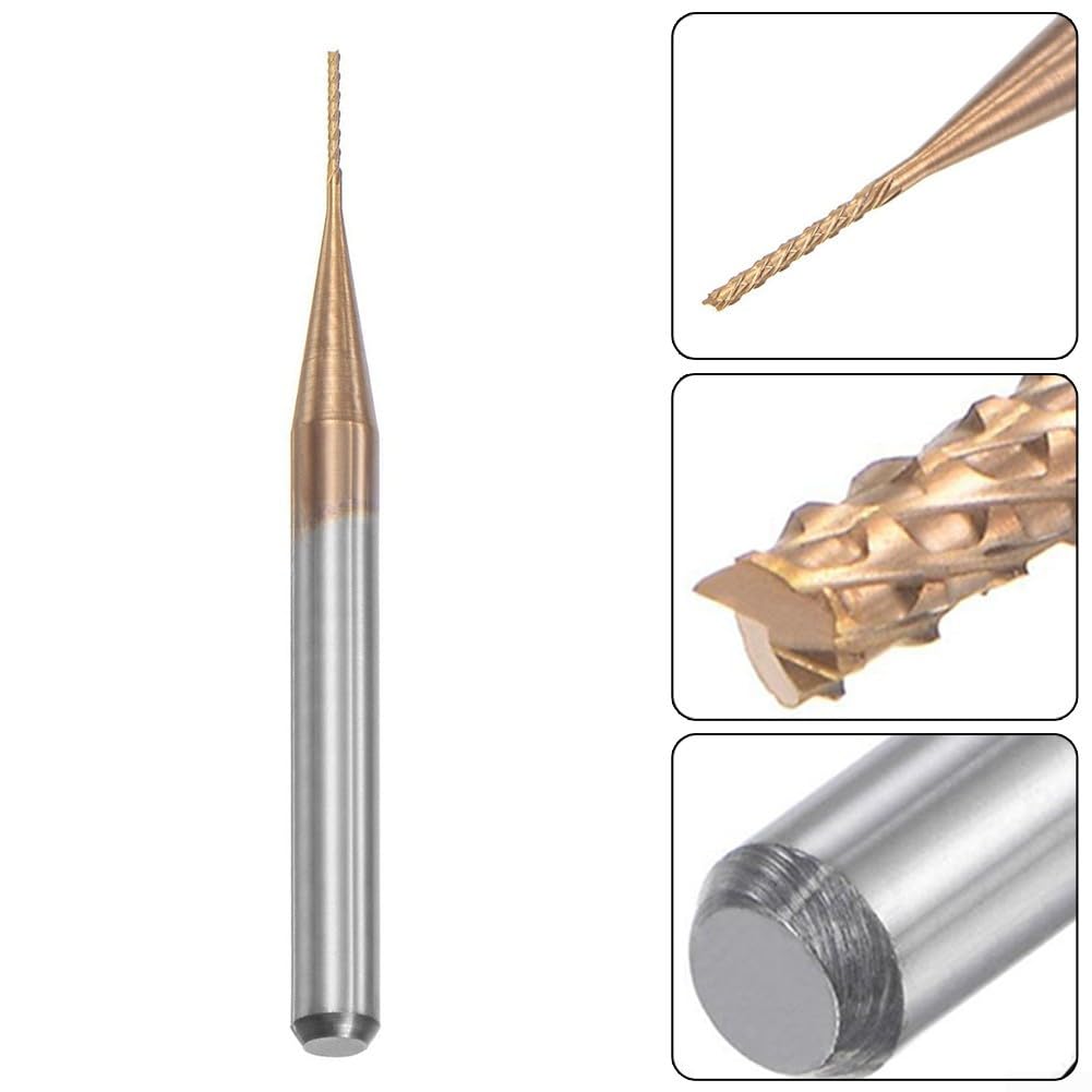 0,5 mm x 4 mm beschichteter Hartmetall-Schaftfräser für CNC- und PCB-Bearbeitung, 3,175 mm Schaft-Fräser für Holz, Kunststoff, MDF, Kohlefaser, Fiberglas