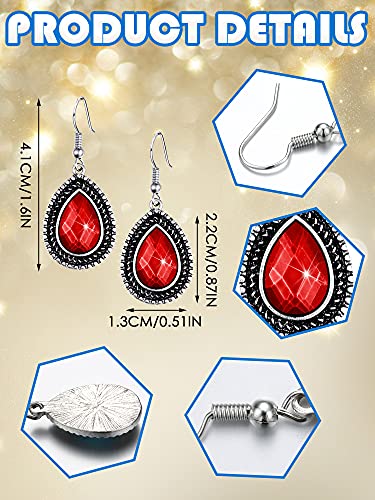 MTLEE 9 Pairs Boho Dangle Earrings Set Pearl Drop Crystal Earrings for Women Teardrop Earrings Rainbow Earrings2