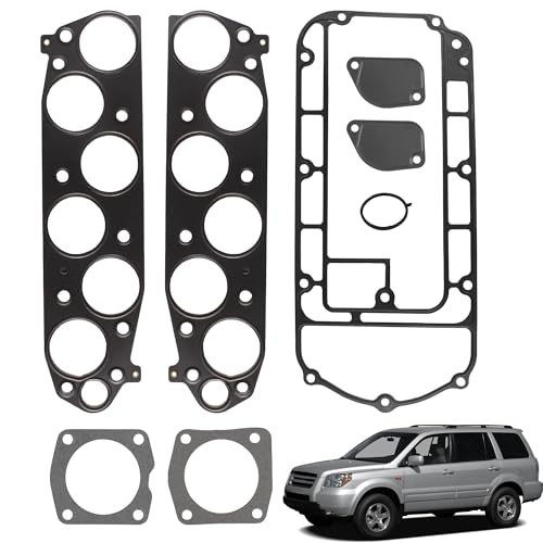 Image of Engine Intake Manifold Fuel Injection Plenum Gasket Set Compatible with 2005-2008 Honda Pilot 2003-2006 Acura MDX 3.5L Replaces MS 96410-1