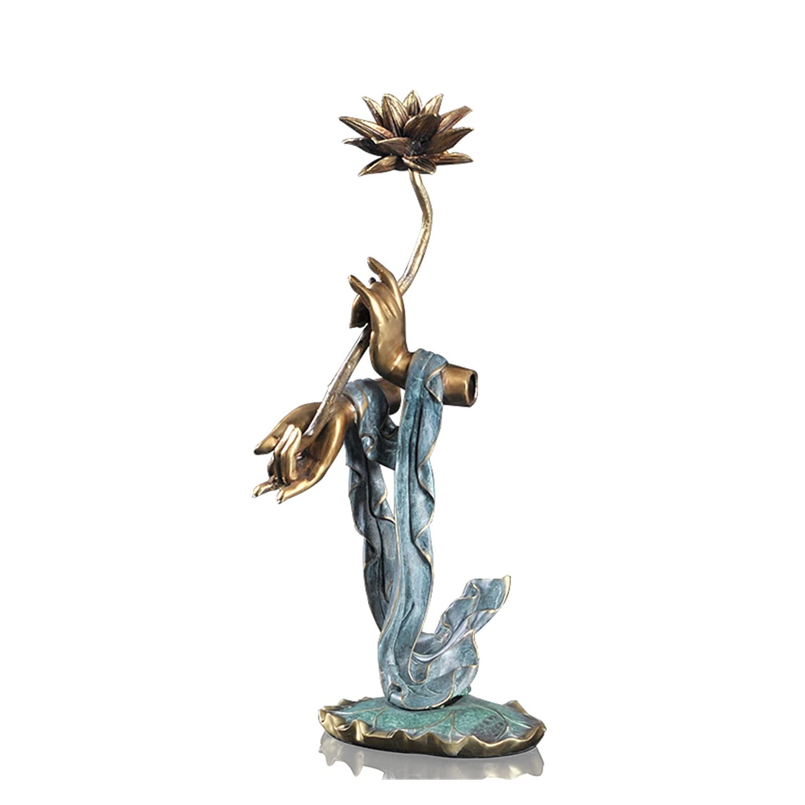 hongchenke34 Copper statue Painted Pure Copper Crafts Ornaments Holding Guanyin Home Decorations Buddha Hand Boccia Entranceway