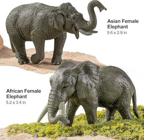Image of Elephant Animal Toy for Kids | 4 PCS Realistic Safari Animals Toys Elephants Family Action Figurine Model Playset for Boys and Girls Birthday Gifts for Children Educational & Decoration Items