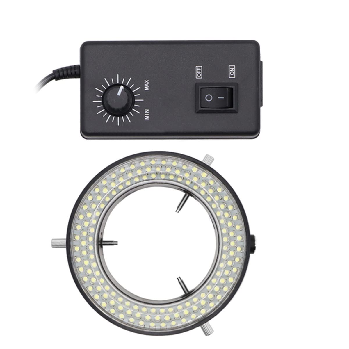 Zestaw akcesoriów do mikroskopu 144. LED światło mikroskopowe, lampa oświetleniowa z adapterem do kręgu stereomikroskopu Light MicroScopio, lupa do aparatu fotograficznego, mikroskopowe szkiełka