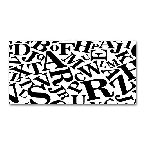 Tirages sur toile alphabet Tulup décoration murale noir et blanc 100x50 cm