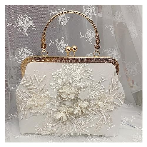 Sac de messager femme à fleur 3D rétro beige pratique et réglable