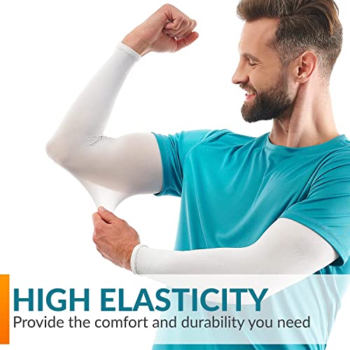 Image of MIZUNA Sun Protection Arm Sleeves Hand gloves For Men & Women,Thumb Holes UPF 50 Arm Cover for Biking,Cricket,Cycling, Golf, Outdoor Sports
