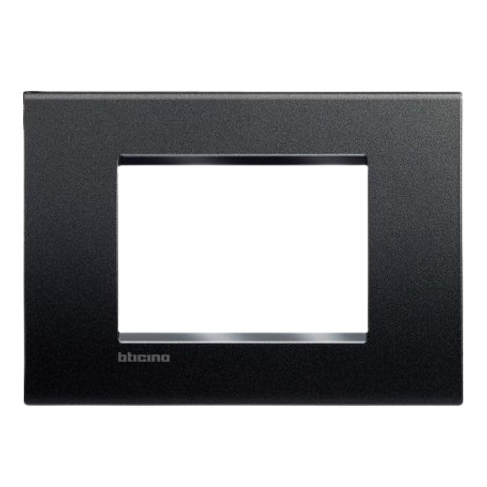 Placca Quadra LivingLight Bticino Antracite 3 Moduli Tecnopolimero LNA4803AR (5)