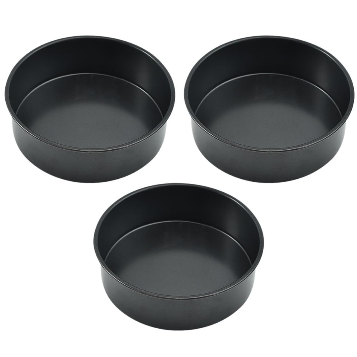 Zerodeko Molde para Tartas de Acero al Carbono con Fondo Extraíble, Set de 3 Piezas, Diseño Simple y Práctico, Adecuado para Hornear Pasteles y Cheesecakes