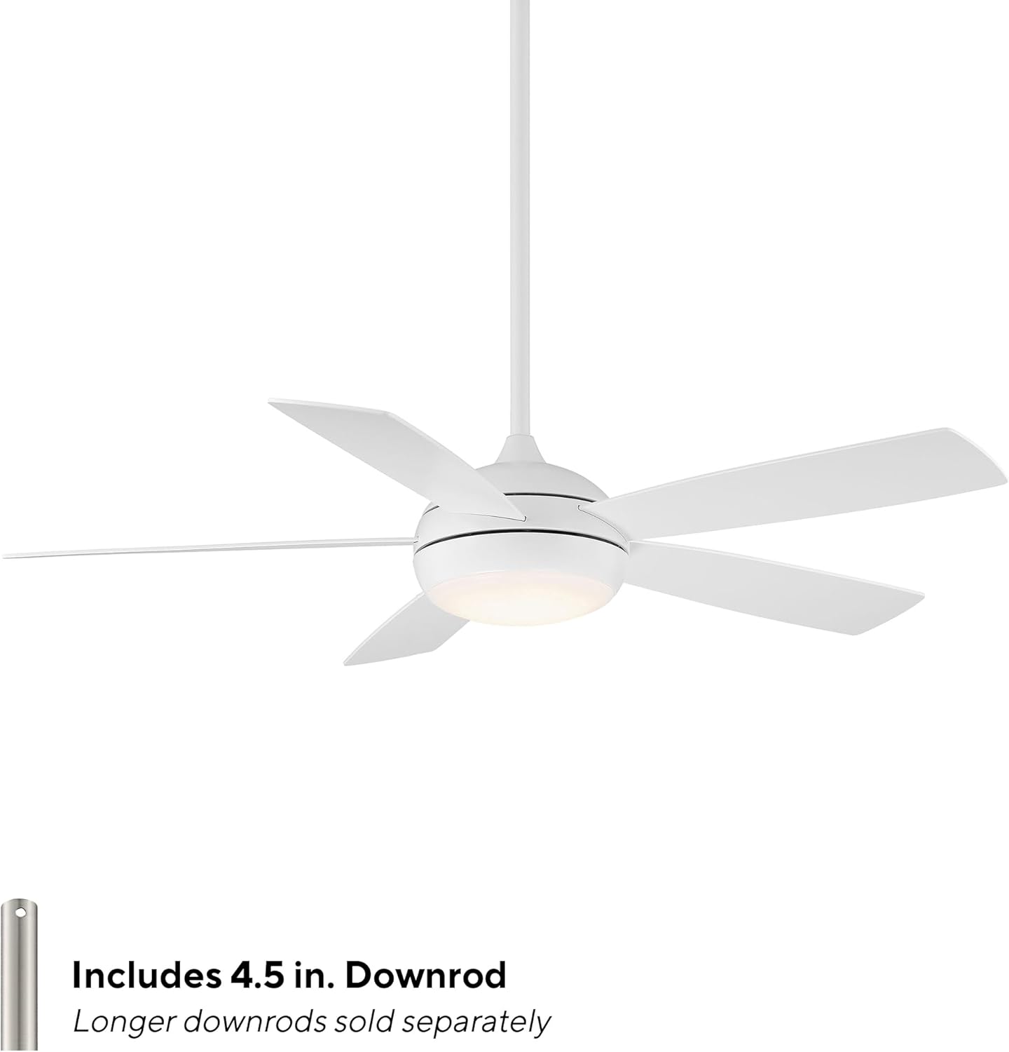 WAC Ceiling Fans F-005L-MW Odyssey 52" Ceiling Fan with LED Lights and Remote, Matte White