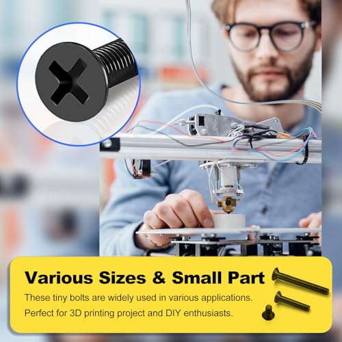 Image of KADRICK 170Pcs M6 Countersunk Screws,M6 Flat Head Screws,Phillips Bolts Nuts Washers Assortment Kit,Zinc Plated,Lenth of 10MM-30MM