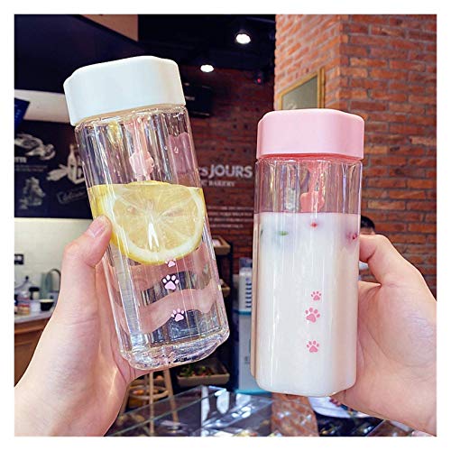 Water Cup Nieuwe Mooie Waterfles Creatieve Leuke Transparante Plastic Melk Drinkbeker Draagbare Anti Fall Cups Met Handvat (Capaciteit: 500 ml, Kleur: Blauw) - Image 3