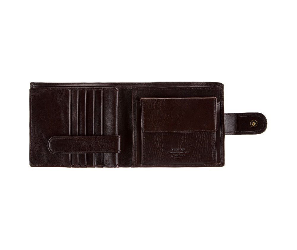 WITTCHEN Cartera de Piel de Vacuno, colección Arizona, con Cierre de botón a presión, Fabricado, Elegante y clásico, 12 x 10 cm
