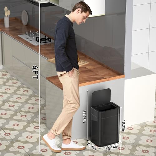 Freshlix Caneca de Basura Automática 6 Galones Negro miniatura 2