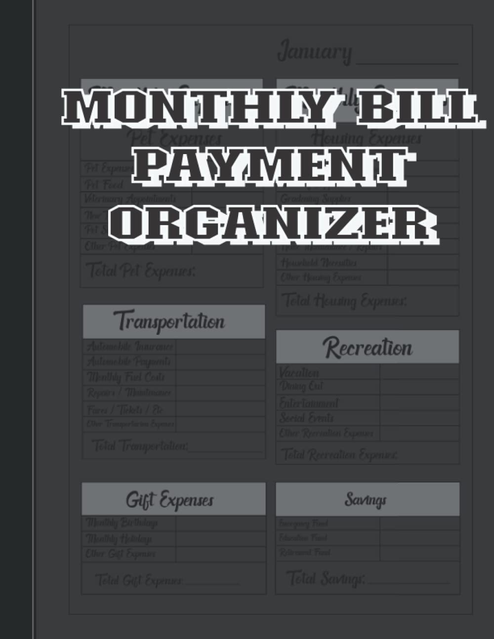 Buy Monthly Bill Payment Organizer 20222023 Budgeting Goal Planner