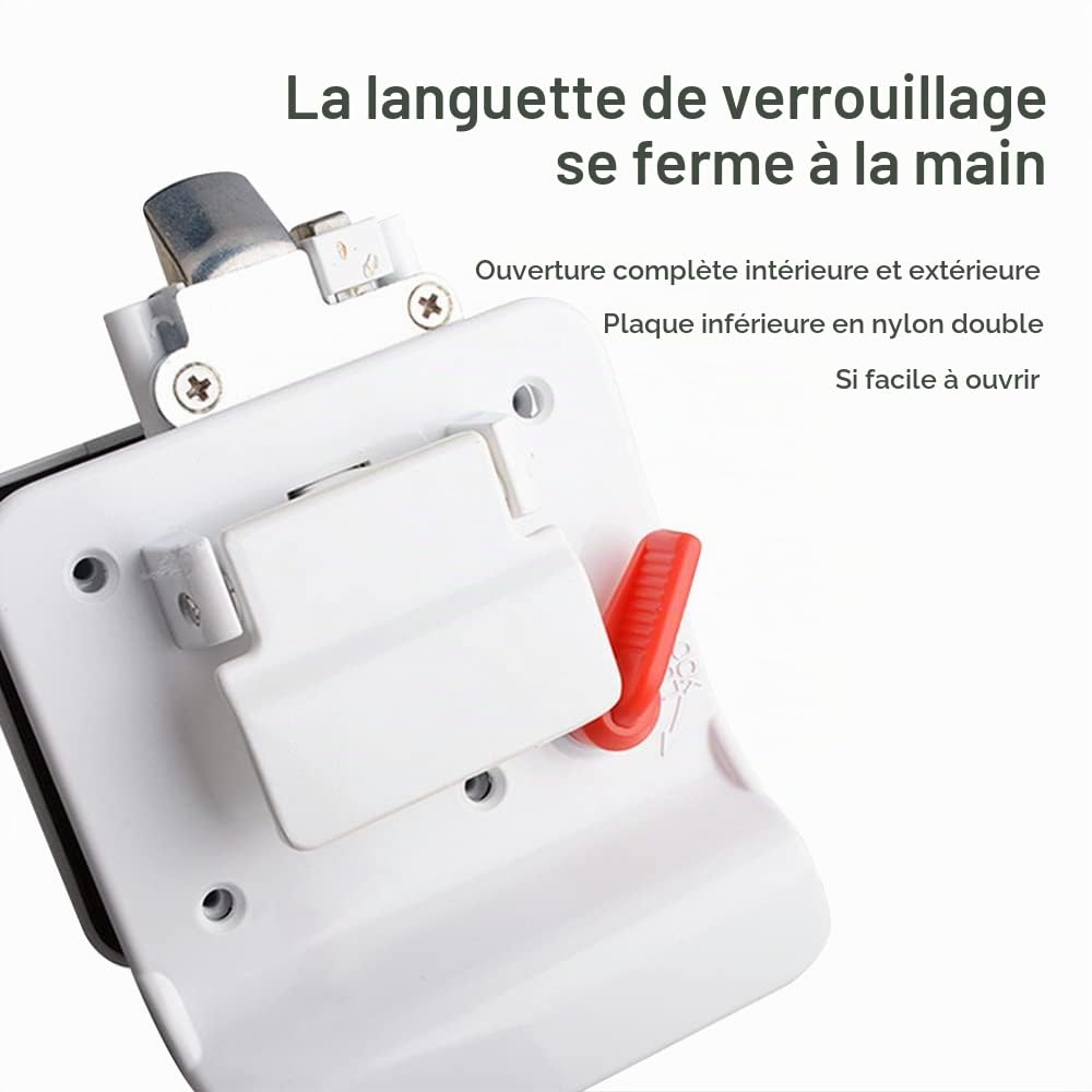 Baceyong Serrure de porte d'entrée à palette RV, Accessoire de Remorque de Camping-car avec Serrure de porte à pêne Dormant Loquet d'armoire de Remorque de voiture RV Blanc/Noir