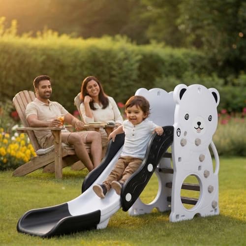 Image of Toyzone Panda Slide for Kids | Baby Play Slide | Indoor & Outdoor Kids Slide | Easy Assembly | Safe Rounded Design | BIS Certified | Made in India | Kids Slide for 2-12 Years, Upto 70 kgs